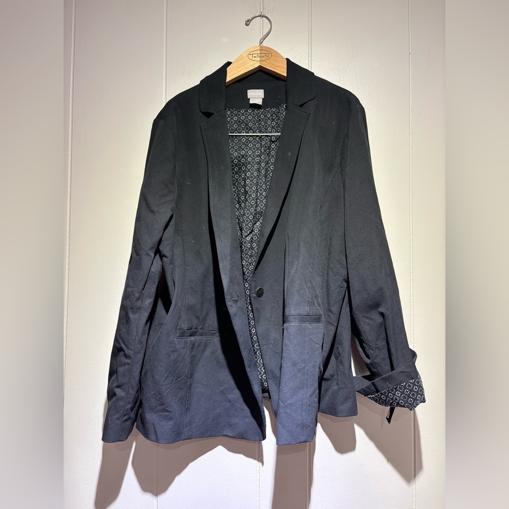 Chico’s black cotton stretch blazer 3 XL 16/18